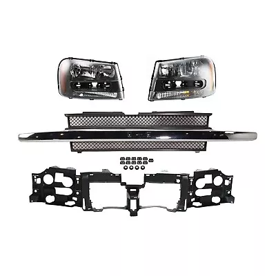 Grille Assembly Headlight Kit For 2002-2009 Chevrolet Trailblazer Header Panel • $238.97