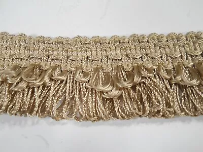 Conso 1 1/2  Taupe/Gold Loop Chainette Fringe- By The Piece • $4.49