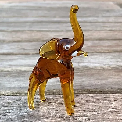 VTG Italian Murano Art Glass Miniature Animal Figurine Amber Sculpture 2 5/8  • $9.99