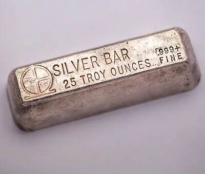 M & B Mining Omega 25 Oz .999+ Fine Silver Odd Weight Hand Poured Bar Ingot Loaf • $1179