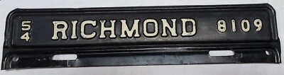 $21.99 • Buy Virginia 1954 CITY Of RICHMOND Virginia License Plate VA