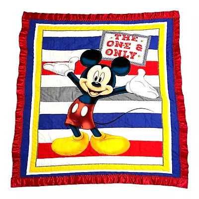 Mickey Mouse Quilt Wall Hanging The One & Only Handmade Satin Trimmed 40  X 37  • $8.99