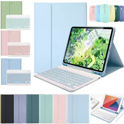 For IPad 9th 8th/7th Gen Air 5th/4/3 Bluetooth Keyboard Case Cover With Mouse UK • £7.99