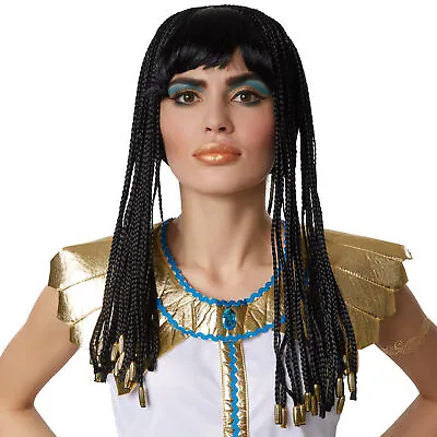 Egyptian Cleopatra Long Wig | Woman's Party Halloween Ladies Fancy Dress Outfit • £25.99