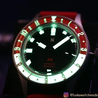 Namoki 40mm Sandblasted Red U1 Milsub Custom Seiko Mod (NH35 Movement) • $375