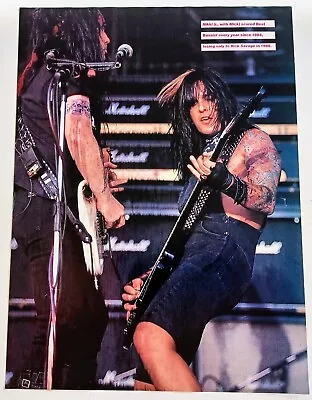 Motley Crue Nikki Sixx Live~orig 1992 Poster~vtg Print Magazine Pinup Clipping • $15.99