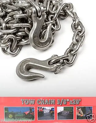 3/8  X 20ft Tow Chain Automotive Truck Towing Log Chain  • $92.98