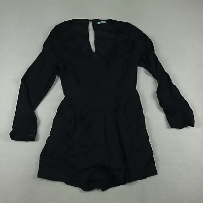 Kookai Playsuit Long Sleeve Womens Black Size 38 Adult Basic Casual • $13