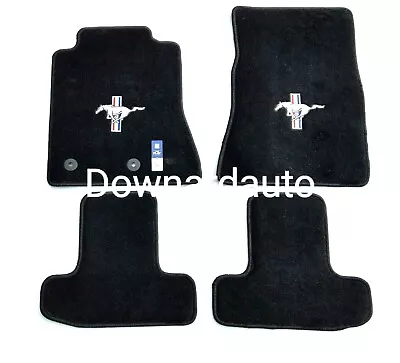 Pony/Tri-Bar Logo- Black Carpet Custom Floor Mats Fits 2015-2021 Ford Mustang • $144.95