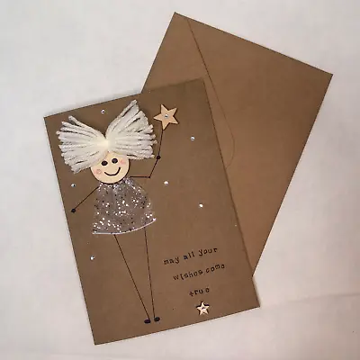 Wishes & Kisses Handmade Greetings Card - Fairy Wishes • £3.30