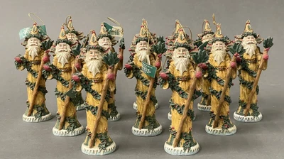 $89 • Buy 12 Vintage Marjorie Sarnat Midwest Of Cannon Falls Santa Christmas Ornament Lot