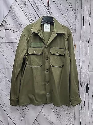 Vintage US Military Army Olive Green  Wool Field Shirt Size M • $39.99