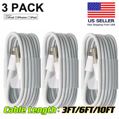 3-PACK USB Data Fast Charger Cable Cord For Apple IPhone 5 6 7P 8 X 11 12 13 MAX • $5.68