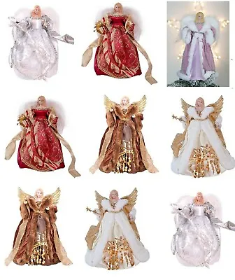 12  Tree Top Topper Angel Festive Christmas Xmas Fairy Decoration Red & Silver • £15.95