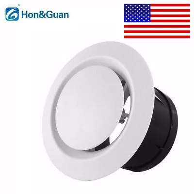 Hon&Guan 3-8inch ABS Adjustable Round Air Vent Exhaust Vent Duct Fan Outlet US • $9.49