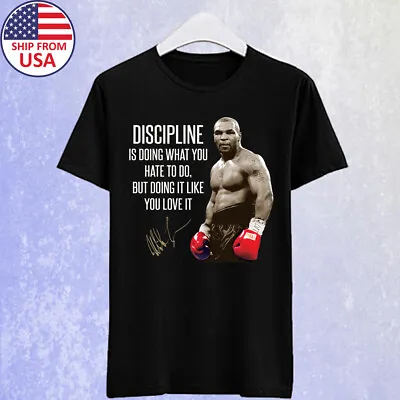 Iron Mike Tyson Quotes Logo Men's Black T-shirt Size S-5XL • $13.49