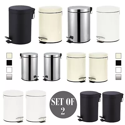 £14.85 • Buy Small 3 Litre S/steel Bathroom Pedal Bin Kitchen Toilet Rubbish - 4 Colours