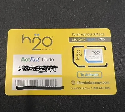 H2O $20 Unlimited Plan + Sim Card + First Month • $15