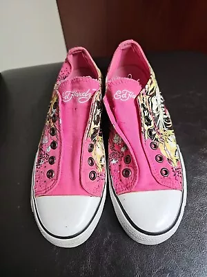 ED HARDY Women's Sneakers Slip Ons Canvas Upper Don Ed Hardy Laceless. Size 6 • $33.99
