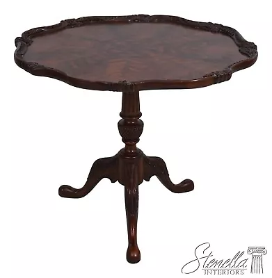 L63599EC: MAITLAND SMITH Flame Mahogany Pedestal Pie Crust Table • $1395