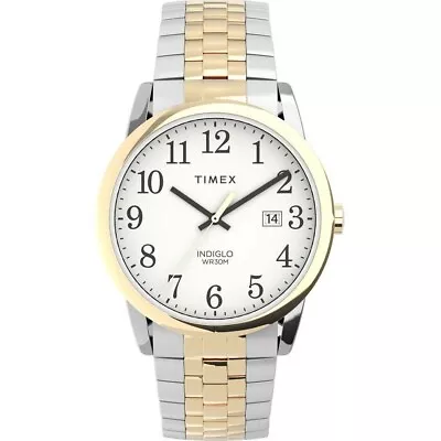 Timex TW2V40100 Easy Reader Men's 2-Tone Expansion Adjustable Indiglo Date • $39.99