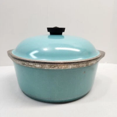 $28.99 • Buy Vintage Club Cast Aluminum Turquoise Teal 4 Quart Dutch Oven Stock Pot Pan W/Lid