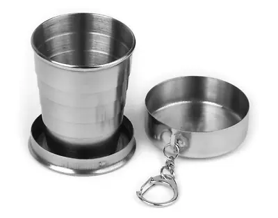 Anti-rust Collapsible 3.25 Inch Water Cups Mugs With Keyring For Travel Hiking • £4.99