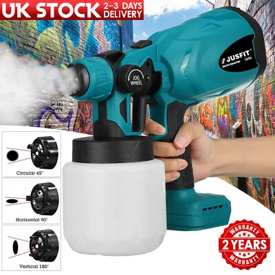 £37.99 • Buy Spray Gun Cordless Fence Wall Paint Sprayer Electric HVLP For Makita Battery
