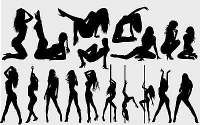 Wall Sticker Sexy Girls Hot Women Pole Dancer Seductive Lady Sensual Decal Decor • £2.99