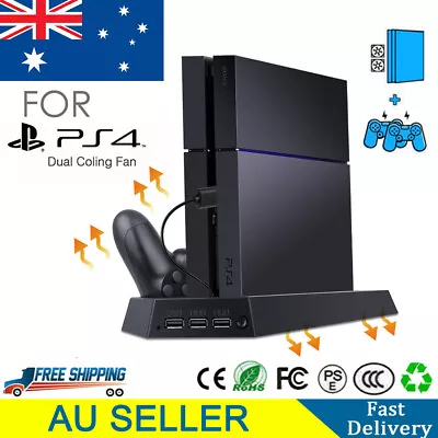 $18.99 • Buy PS4 Stand Cooling Fan For PlayStation PS4 Dual Controller Charging Dock Vertical