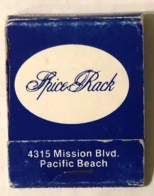 Cafe In The Valley Spice Rack Pacific Beach San Diego Ca Matchbook Vintage • $11.96