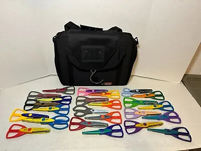 Lot Of 24 Decorative Edge Scissors By Provo Craft - Scrapbooking With Case Bag • $16