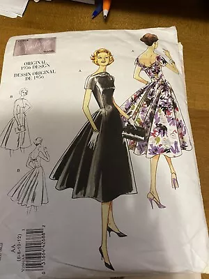 Vogue V1084 Vintage Model Original Dresses 1956 Design 2 Styles Uncut Sizes 6-12 • $12.24