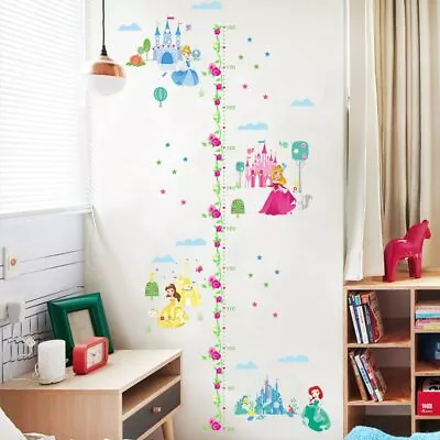 $10.57 • Buy Cute  Princess Height Growth Chart Wall Sticker Kids Room Height Measure Decal