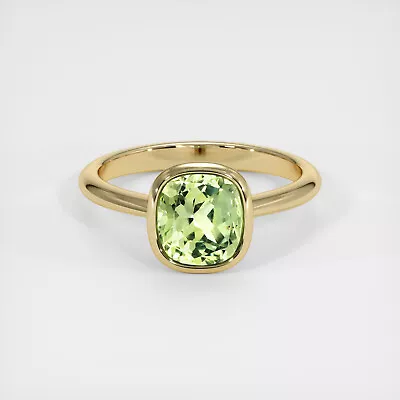 Montana Cushion Yellowish Green Sapphire 18K Yellow Gold Ring 2.03CT • $5539.55