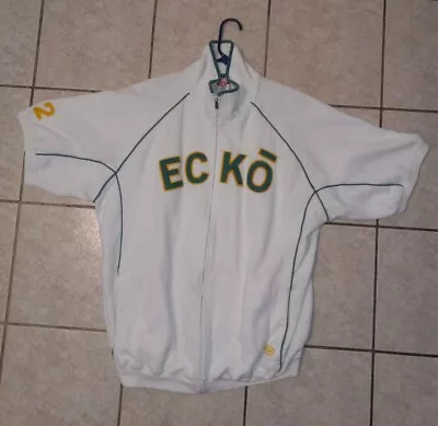 Ecko Unltd XXL Knit Full Zip Jersey White/Green Vintage • $38.89