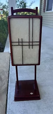 Japanese Asian Rice Paper Lamp Shoji Lantern Andon Table Light Wooden Vintage • $39.99