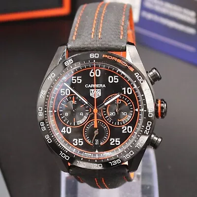 Tag Heuer Carrera Chronograph X Porsche Orange Racing Watch Warranty August 2028 • £4599
