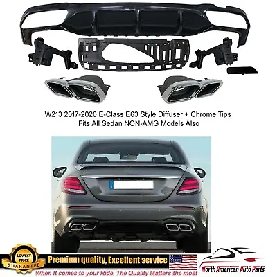 E63 Diffuser & Muffler Tips Exhaust AMG E550 E350 Sedan Only 2017 2018 2019 • $239