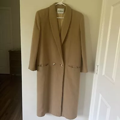 $199 • Buy Saks Fifth Avenue Vintage 100% Camel Hair Long Coat Fleurette Of CA Womens