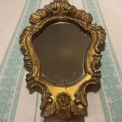 Vtg Italy Dorato A Mano Gold Gilt Mirror 18”x 9.50” Beautiful Hollywood Regency • $99