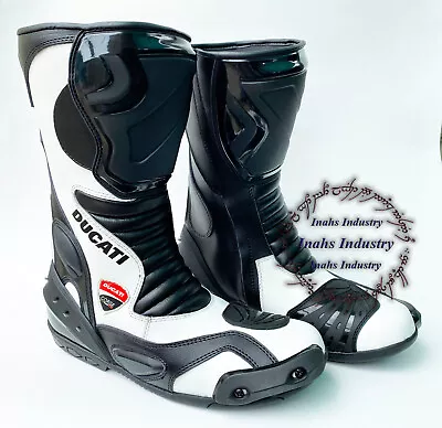 Ducati Top Model Motorbike Leather Shoes Riding Leather Motorcycle Racing Boots • $128