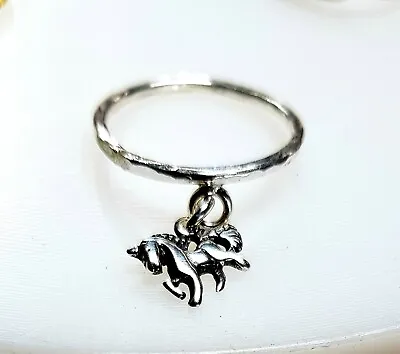 Sterling Silver 925 Charm Ring Unicorn Dangle Charm. • £12