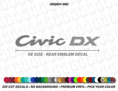 Civic DX USDM Rear Hatch Trunk Emblem Decal For 92-00 Civic EG EK EF Sticker • $12