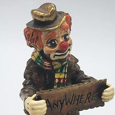 1982 Signed Ron Lee Metal Sculpture/Marble Base Hand Painted Hitchhiker Clown • $120