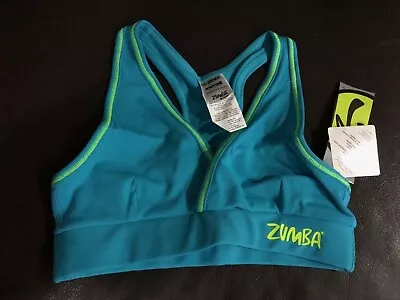 Zumba Blue  Bra Top Gym Training Sports Dance Workout Ladies Size 6 XS NEW • £6