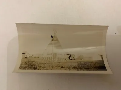 C. 1940s Blackfeet Indian Tepee Browning Montana Black And White Photograph • $30