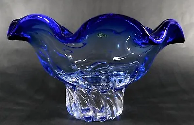 Shannon Crystal Designs Of Ireland Clear Turning To Blue Bowl 10  Wide • $48