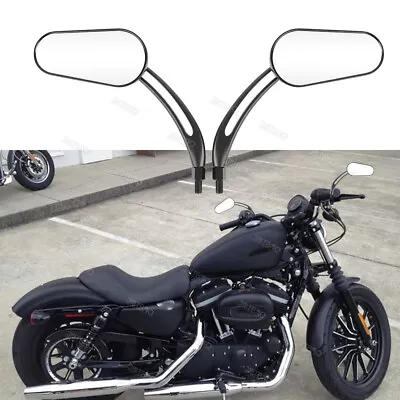 Black Motorcycle Rearview Mirror For Harley Davidson Sportster Xl 1200 883 Iron • $52.35