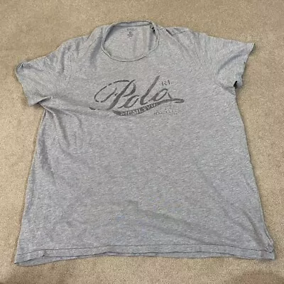 Ralph Lauren T Shirt Mens Extra Large XL Grey Casual Logo Short Sleeve Cotton • $20.90